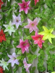 供应藤条仿真花藤 /玫瑰藤/百合花藤/新房装饰婚庆装饰